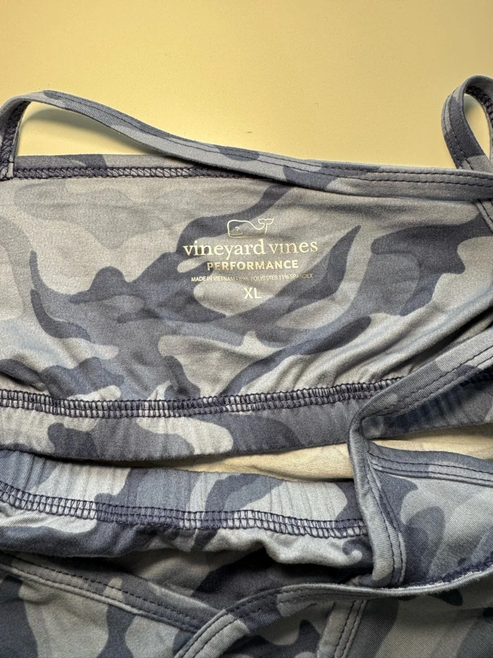 Vineyard Vines Performance ~Soft Sports Bra ~Camo/Blue Gray loungewear ~ Size XL